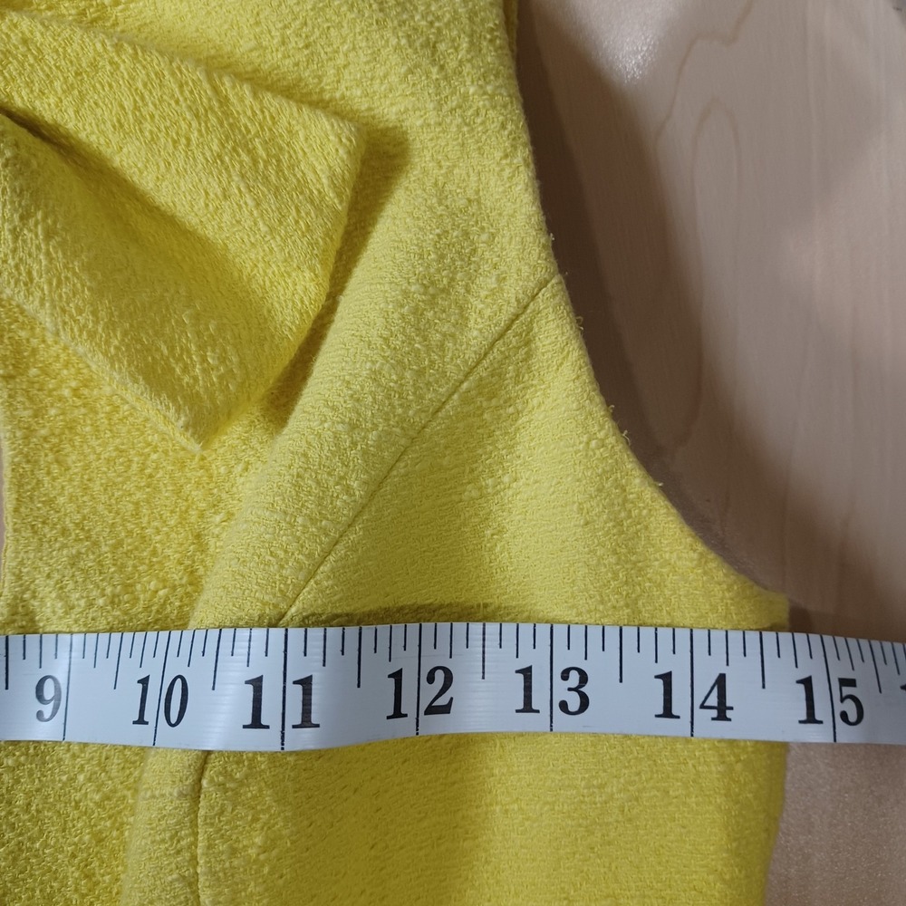 Trina Turk Yellow Textured Bow Neck Cutout Sheath Dress Size 0 Keyhole‎ Back - Picture 5 of 14